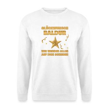 Kollegin Baldur - Unisex Pullover - Weiß - Vorne - Alina (178cm) & Michal (187cm)