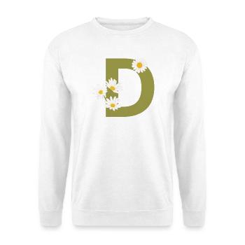 Letter d Green Daisies - Unisex Sweatshirt - white - Front