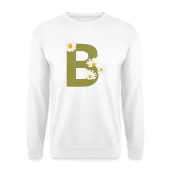 Letter b green daisies - Unisex Sweatshirt - white - Front