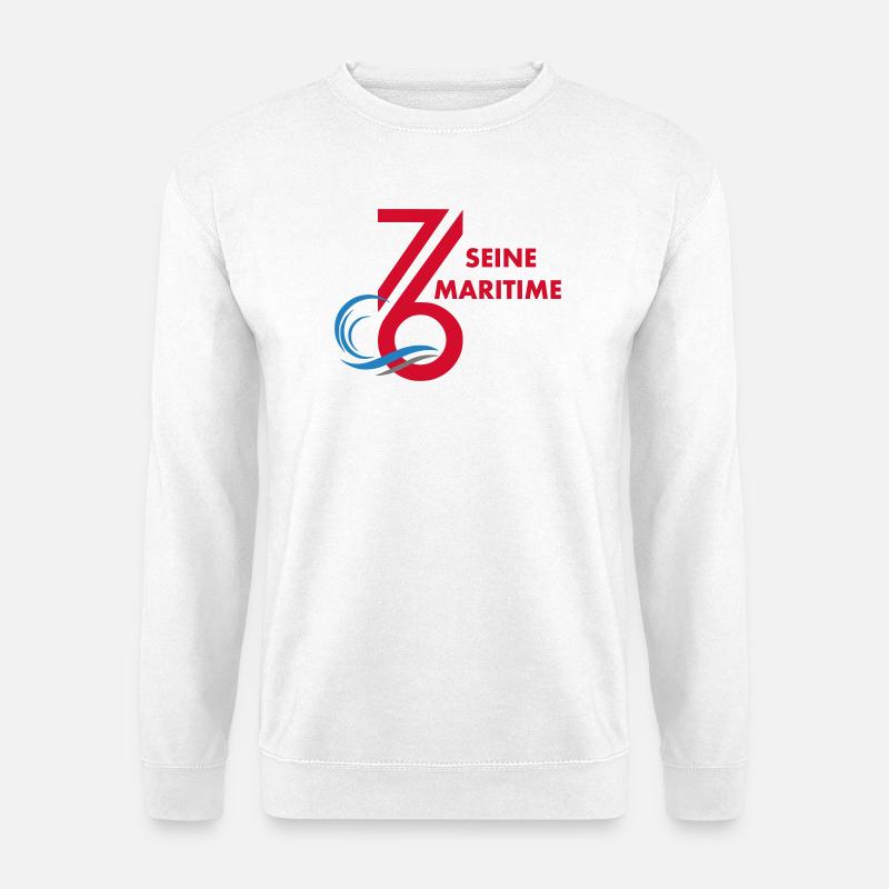 Logo 76 Seine Maritime - Unisex Pullover - Weiß