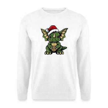 Dinosaure tricératops Noël - Sweat-shirt Unisexe - blanc - Devant