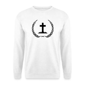 Couronne de symbole de croix - Sweat-shirt Unisexe - blanc - Devant