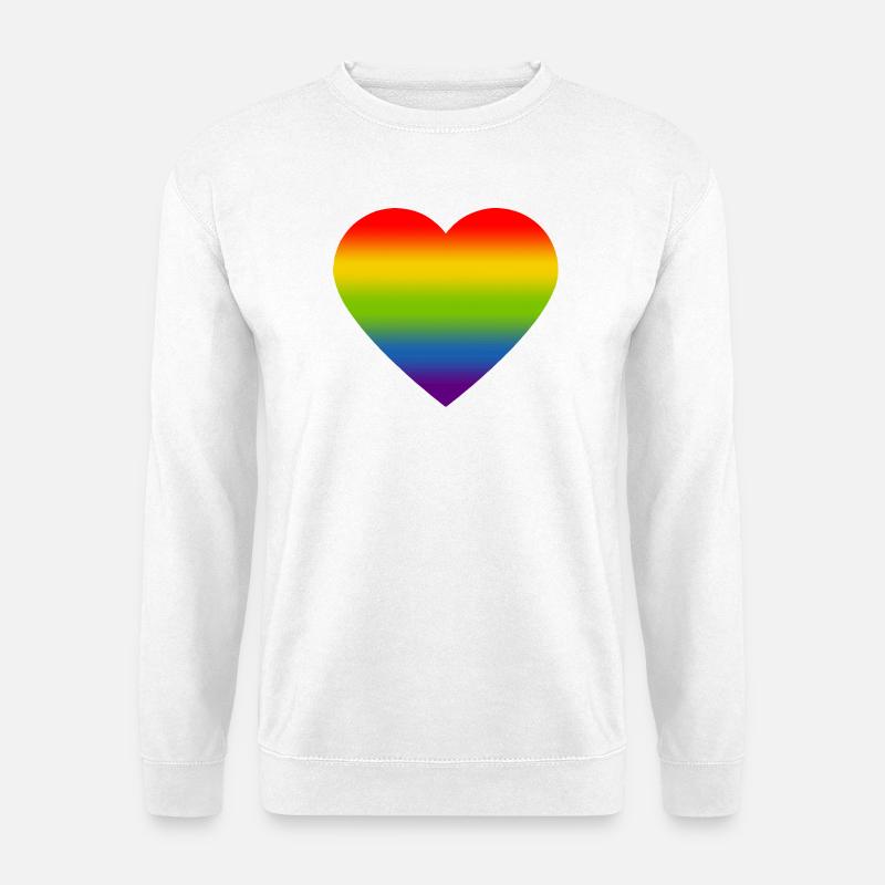 Rainbow_heart - Unisex Pullover - Weiß
