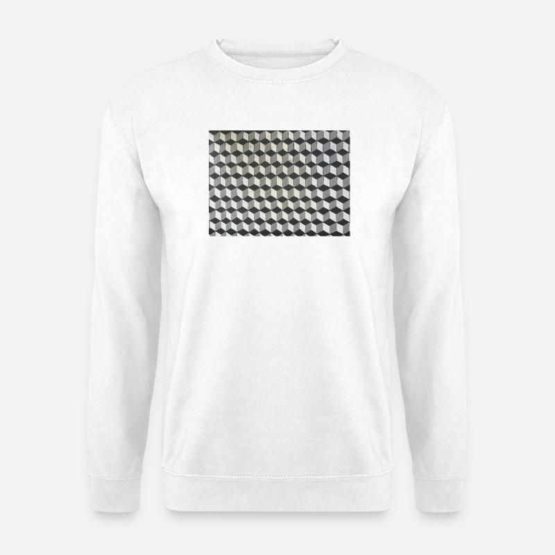 Three-dimensional cubes grayscale - Unisex Sweatshirt - white