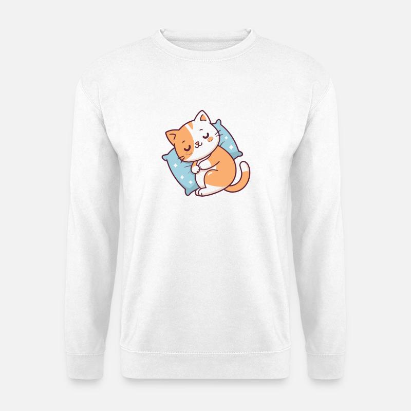 Gemütliches Kätzchen, das sich ausruht - Unisex Pullover - Weiß