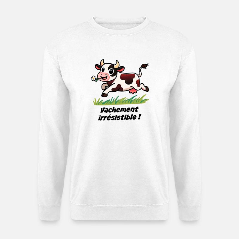 Kuhhüpfende Wiese verdammt unwiderstehlich! - Unisex Pullover - Weiß