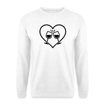 Wine Glasses Heart Love Cheers Gift - Unisex Sweatshirt - white - Front