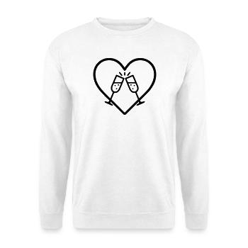 Sparkling Glasses Heart Bubbles Cheers Gift - Unisex Sweatshirt - white - Front