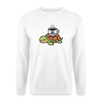 Turtle Zen Café Kein Stress - Unisex Pullover - Weiß - Vorne