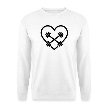 Weightlifting Heart Fitness Gym Strength - Unisex Sweatshirt - white - Front