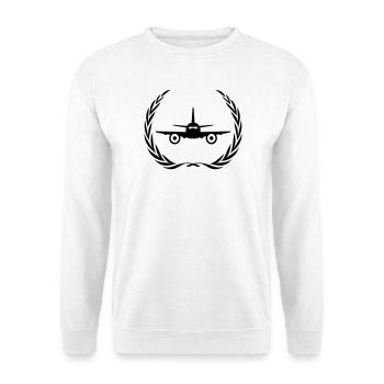 Couronne de symbole d’avion - Sweat-shirt Unisexe - blanc - Devant