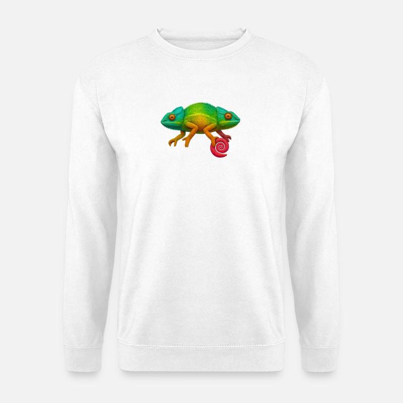 Regenbogen Chamäleon Lolli - Unisex Pullover - Weiß