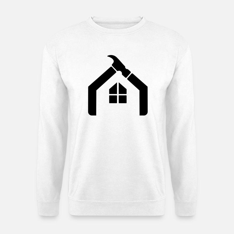 Handwerker Hausmeister Logo – Hammer - Unisex Pullover - Weiß