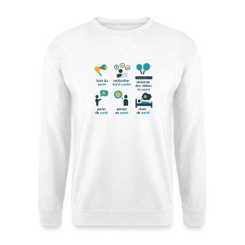 Verspieltes grafisches Padel - Unisex Pullover - Weiß - Vorne