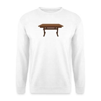 Rustic wooden table illustration of the Mufuti - Unisex Sweatshirt - white - Front