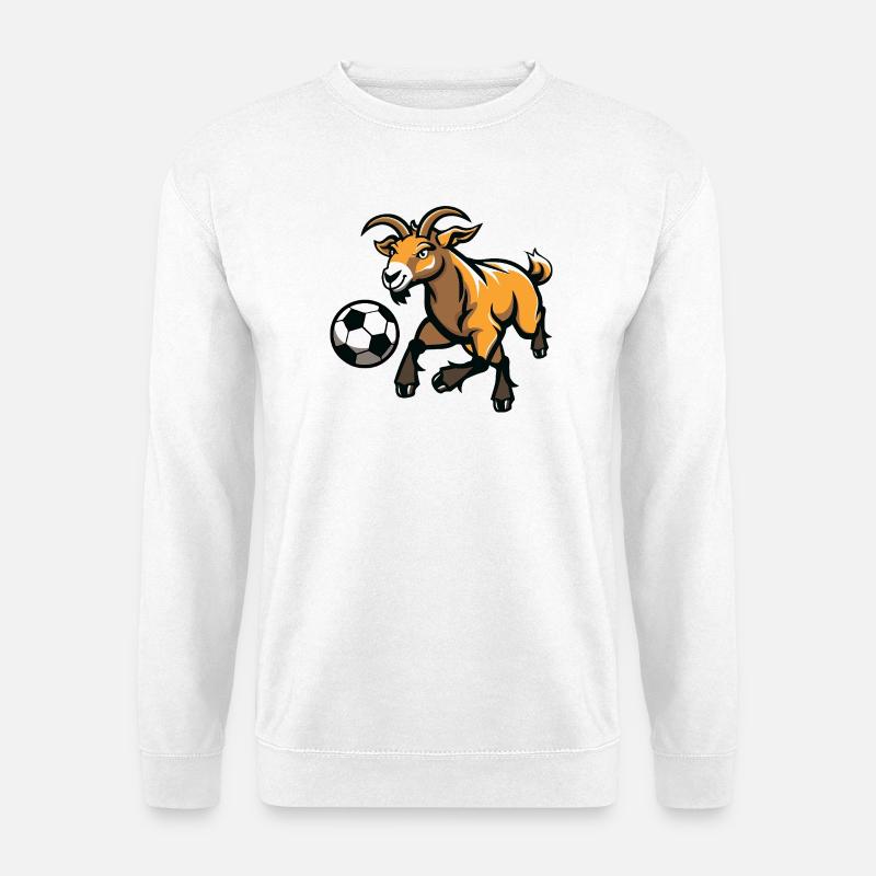 Ziege Kickt Fußball - Unisex Pullover - Weiß