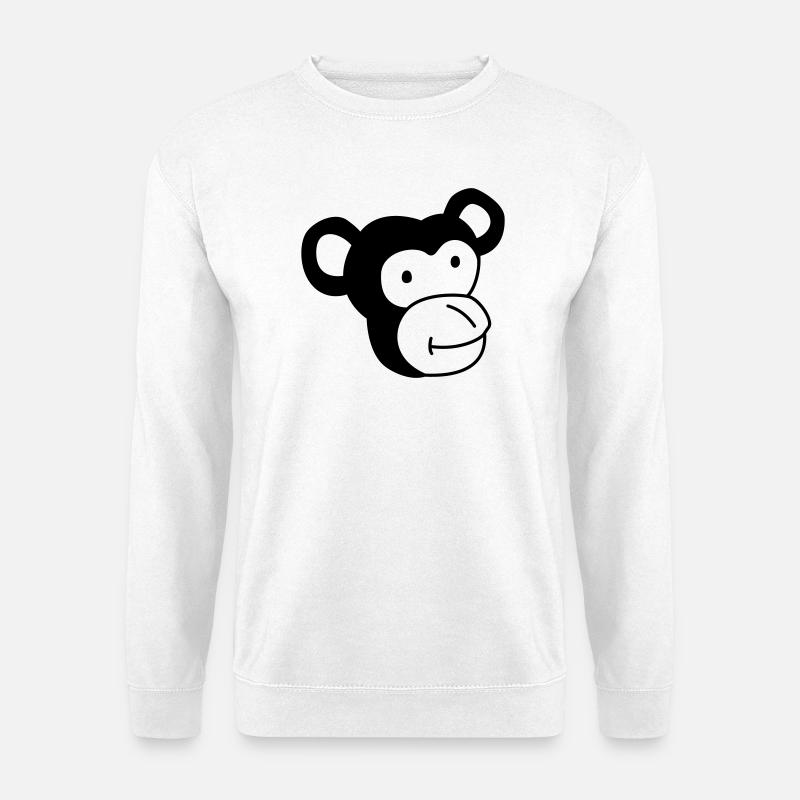 Niedlicher Affe – Dschungel & Tierfreund Design - Unisex Pullover - Weiß
