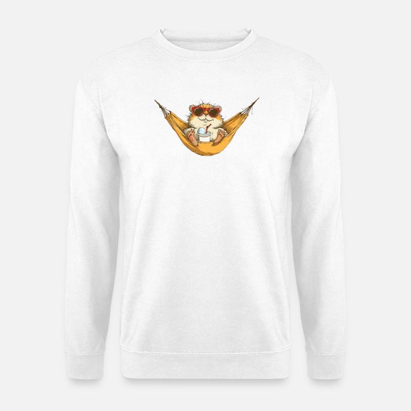 Summer hamster in hammock style - Unisex Sweatshirt - white