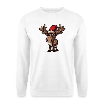 Elch Weihnachten - Unisex Pullover - Weiß - Vorne