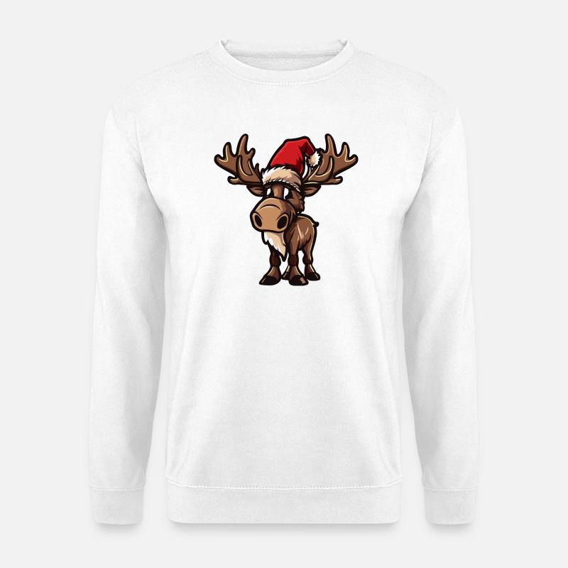 Elch Weihnachten - Unisex Pullover - Weiß