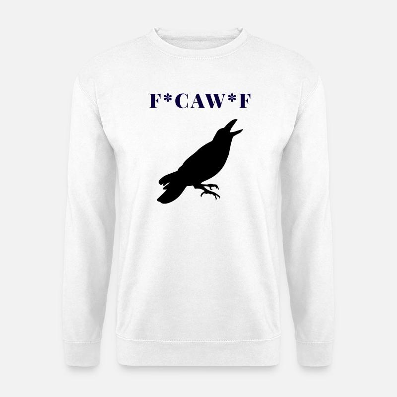 FCAWF Funny Crow Bird Design - Unisex Pullover - Weiß