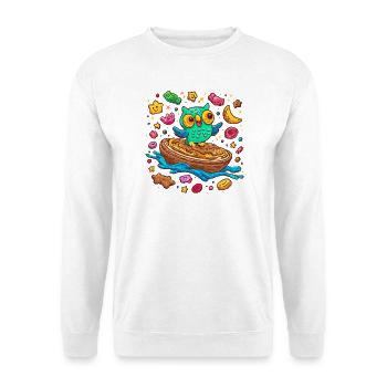 Délice du petit-déjeuner Owl - Sweat-shirt Unisexe - blanc - Devant