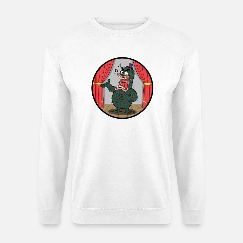 Kaktus-Showman auf der Bühne - Unisex Pullover - Weiß