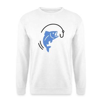 Pêche au poisson sur hameçon logo - Sweat-shirt Unisexe - blanc - Devant