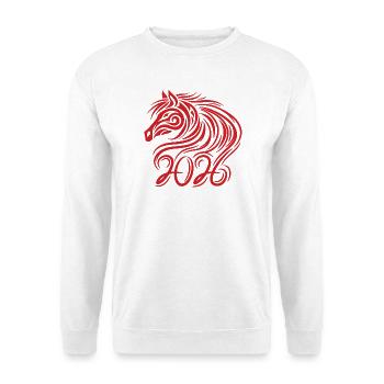 Chinesisches Neujahr des Pferdes 2026 - Unisex Pullover - Weiß - Vorne