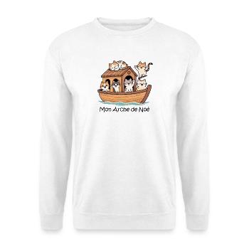 Arche de Noé avec des chats - Sweat-shirt Unisexe - blanc - Devant