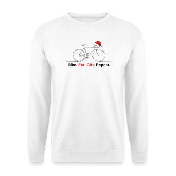Bike Eat Geschenk Wiederholung - Unisex Pullover - Weiß - Vorne