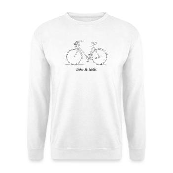 Dessin au trait de vélo et de cloches - Sweat-shirt Unisexe - blanc - Devant
