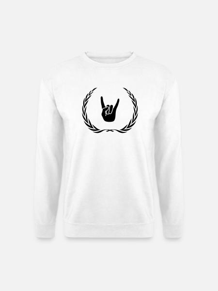 Party Hand Symbol Wreath - Unisex Sweatshirt - white