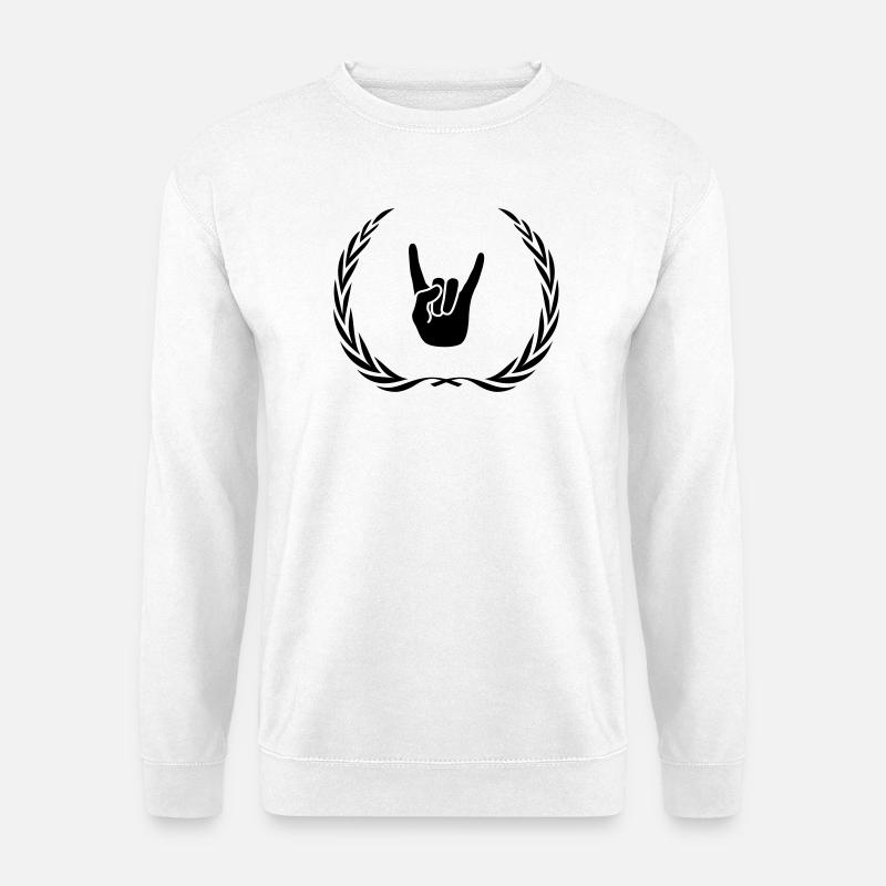 Party Hand Symbol Wreath - Unisex Sweatshirt - white