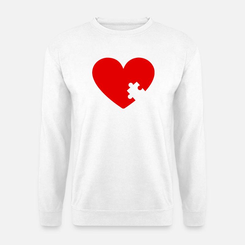 Herzpuzzle Liebhaber Geschenkidee - Unisex Pullover - Weiß