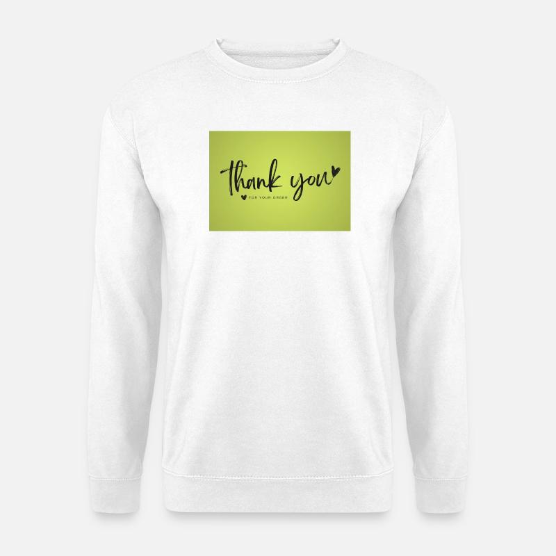 Thank You Script on Lime Green - Unisex Sweatshirt - white