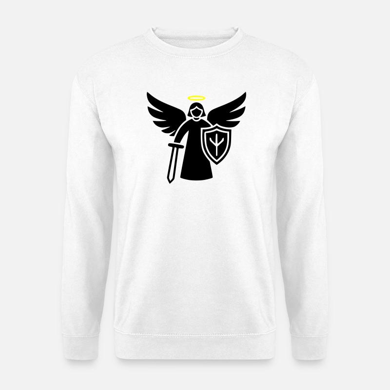 krieger engel piktogramm schild - Unisex Pullover - Weiß
