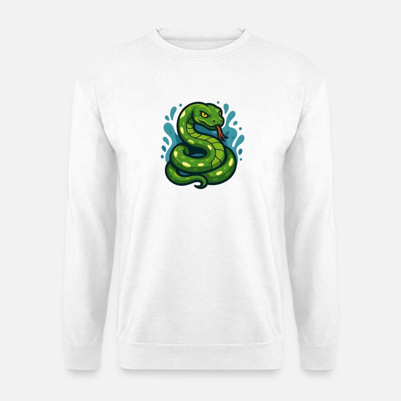 Arbre vert Python serpent en vague - Sweat-shirt Unisexe - blanc