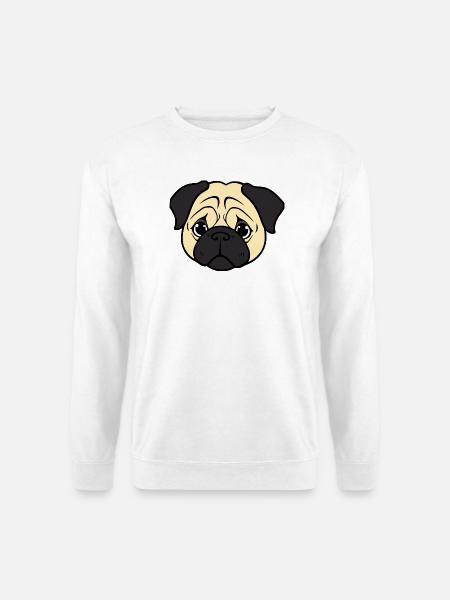 Mops Hunde T-shirt Geschenk Weihnachten - Unisex Pullover - Weiß