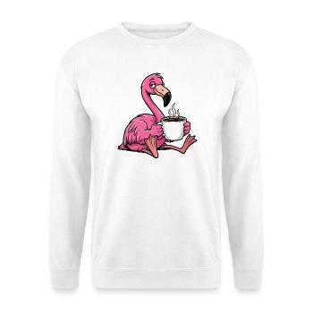 Süßer Cartoon Flamingo Kaffee Morgenmuffel Büro An - Sweat-shirt Unisexe - blanc - Devant