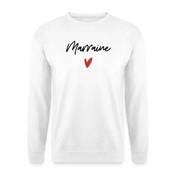Marraine coeur idée cadeau - Sweat-shirt Unisexe - blanc - Devant