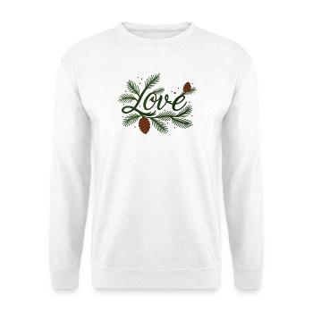 Lettrage d’amour avec des branches de sapin hivernales - Sweat-shirt Unisexe - blanc - Devant