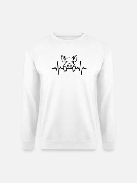 Pig Heartbeat – Sweet Piglet - Unisex Sweatshirt - white