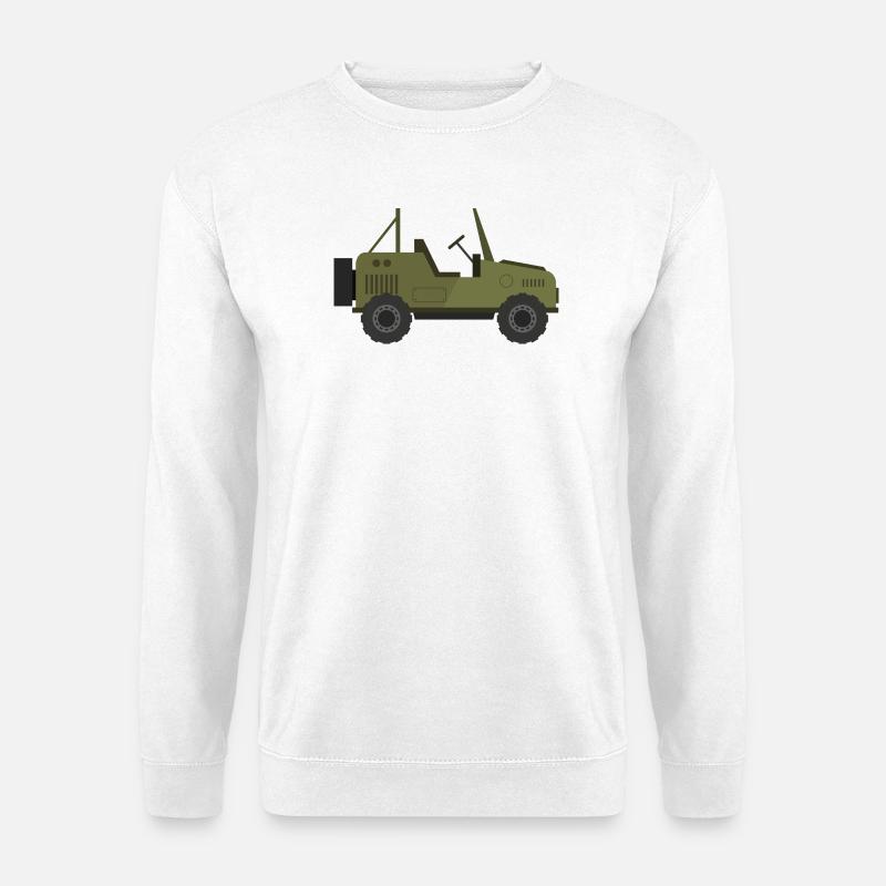 Militär-Jeep - Unisex Pullover - Weiß