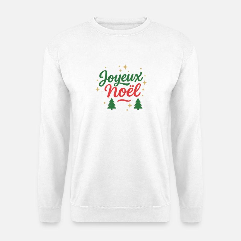 Frohe Weihnachten Design-Tippfehlertext Grün Rot - Unisex Pullover - Weiß