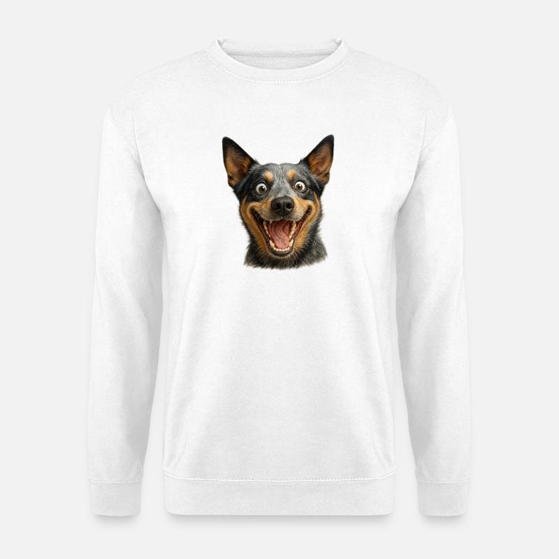 Lachender Hundekopf - Unisex Pullover - Weiß