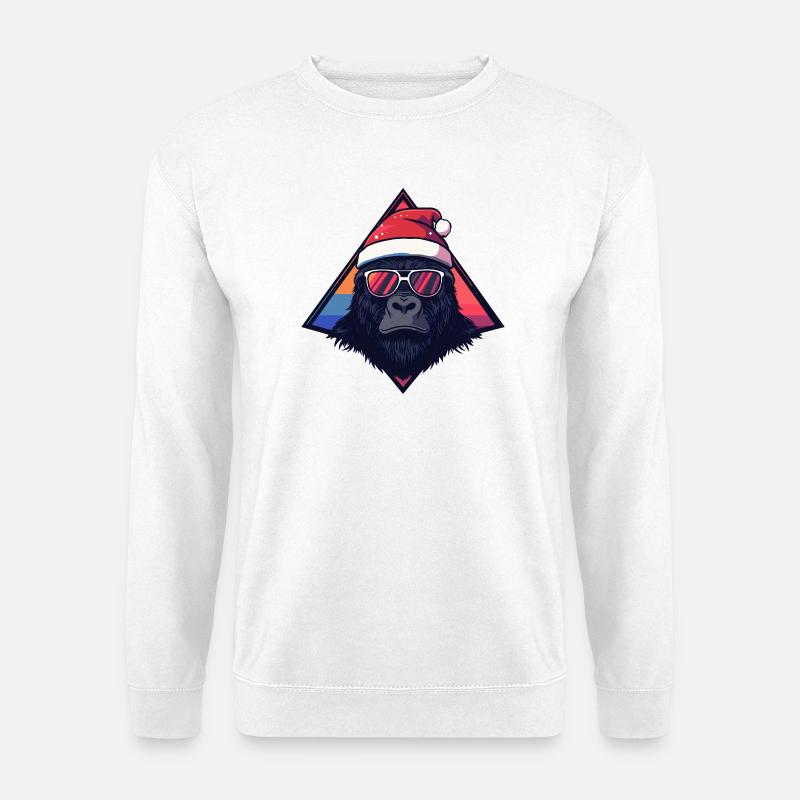 Gorilla Santa Neon Triangle - Unisex Pullover - Weiß