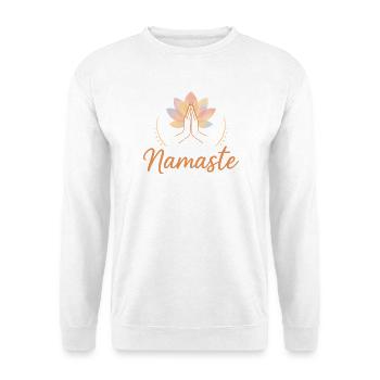 Namaste Lotus Motiv - Unisex Pullover - Weiß - Vorne