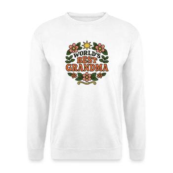 Meilleure grand-mère florale du monde - Sweat-shirt Unisexe - blanc - Devant