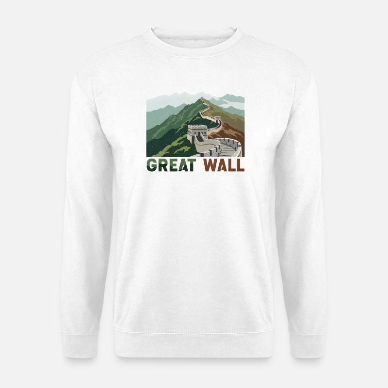 Große Mauer Chinesische Mauer - Unisex Pullover - Weiß